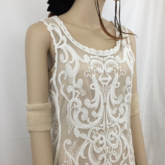 Vintage Lace Tank, Sheer Lace, White Tank - Picture 4 of 10